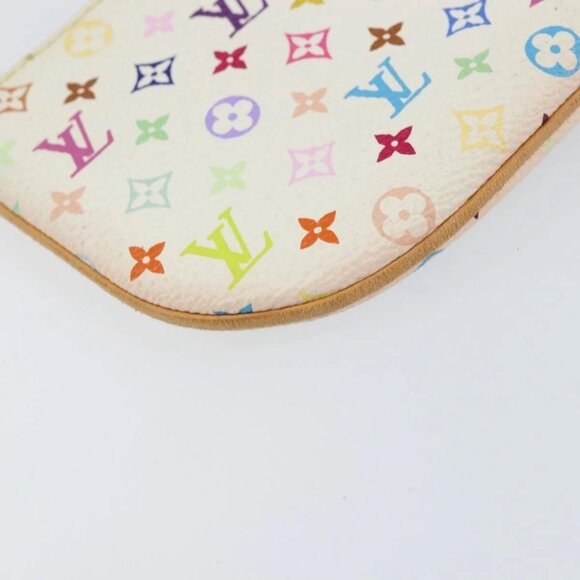 LOUIS VUITTON Monogram Multicolor Pochette MM Pouch White M60028 LV Auth BA7202 - Picture 3 of 16